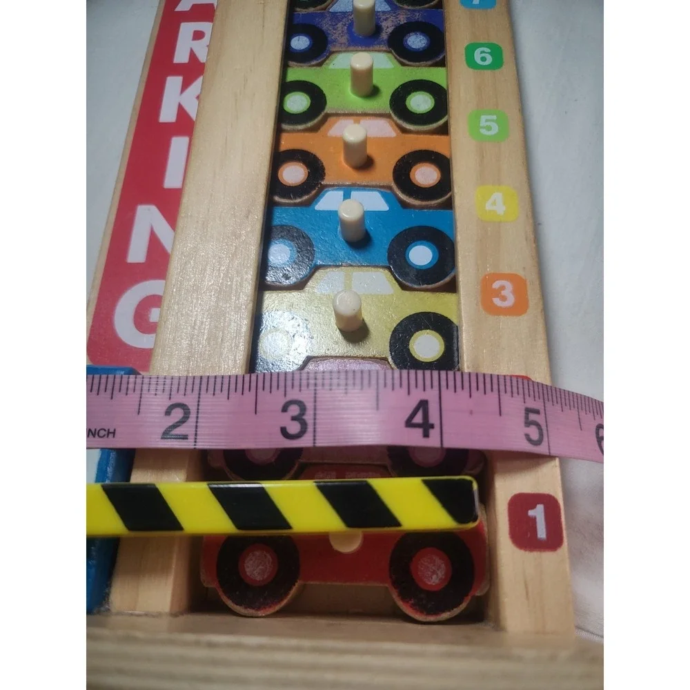 Melissa & Doug Stack & Count Wooden Parking Garage Set with 10 Colorful Cars